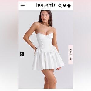 House of CB White Strapless Dress
